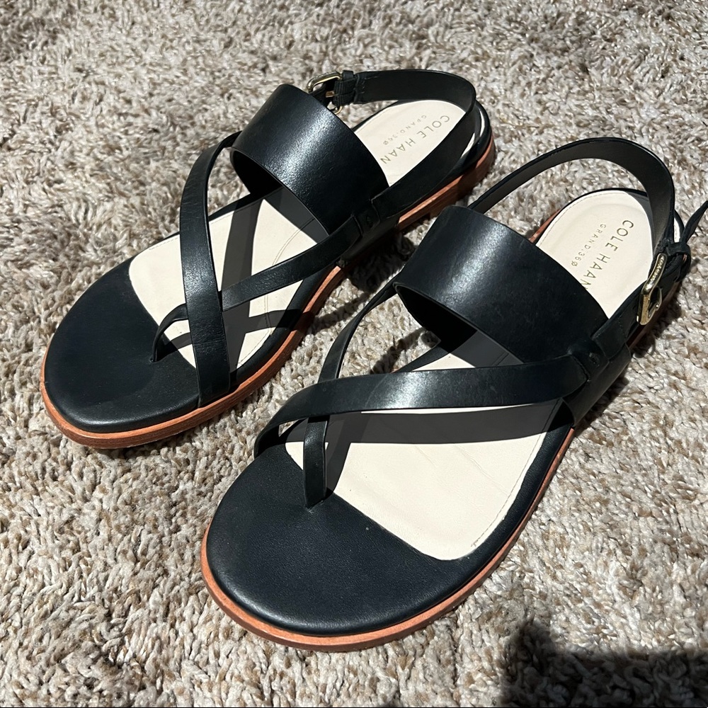 Cole Haan Women’s Black Leather Sandals